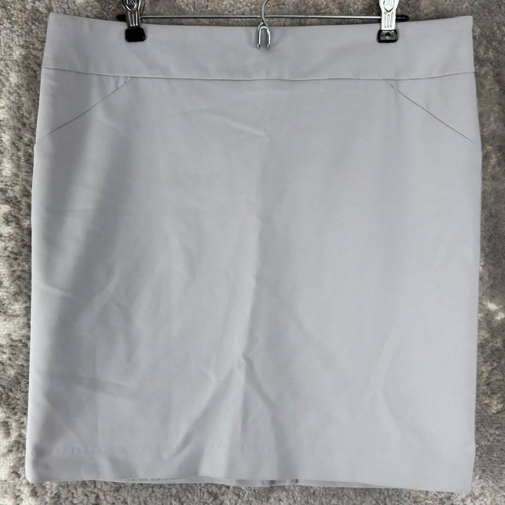 Amanda Chelsea Size 14 Minimalist Casual Pencil Skirt Gray Zip Lined Stretch